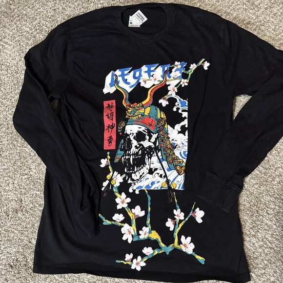 Original Gravity Shirt Graphic T-Shirt Men’s Medium Skull Helmet Roses - Picture 1 of 6